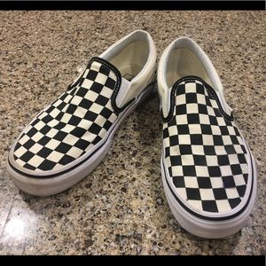 Black/White Checkered Slip-On Vans